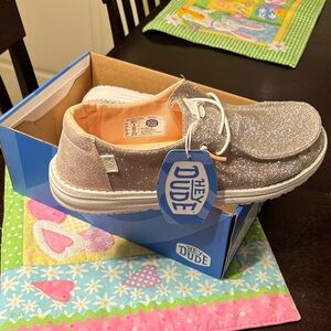 Hey Dude Silver Glitter Sneakers
